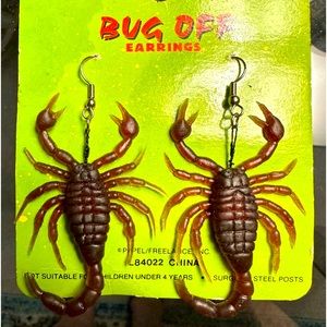 Bug Off Brown Scorpion Earrings.